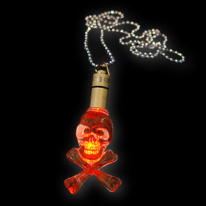 042-334 Powerlight Halskette Totenkopf rot